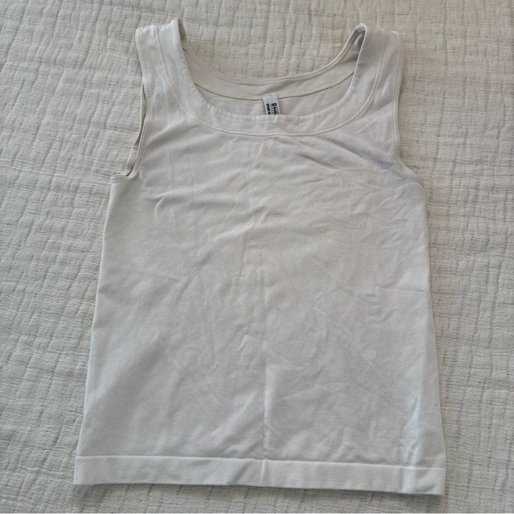 Wolford Womens Basic Sleeveless Round Neck Tank Top White Size M